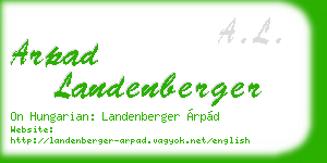 arpad landenberger business card